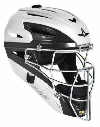 All-Star MVP2510 White Two Tone Catcher's Helmet - Youth - Image 2