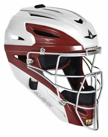All-Star MVP2500 White Two Tone Catcher's Helmet - Image 3