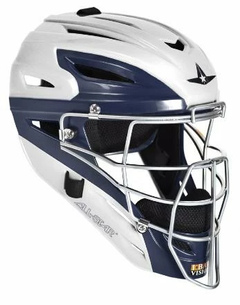 All-Star MVP2510 White Two Tone Catcher's Helmet - Youth - Image 4