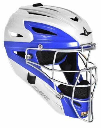 All-Star MVP2510 White Two Tone Catcher's Helmet - Youth - Image 5