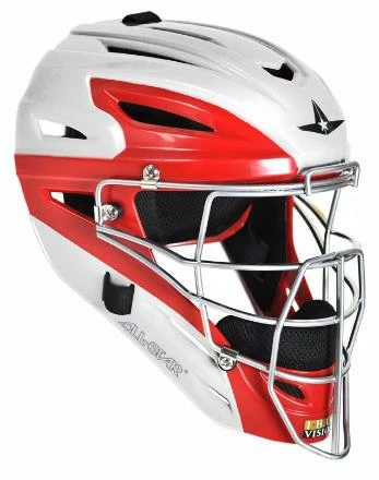 All-Star MVP2510 White Two Tone Catcher's Helmet - Youth - Image 6